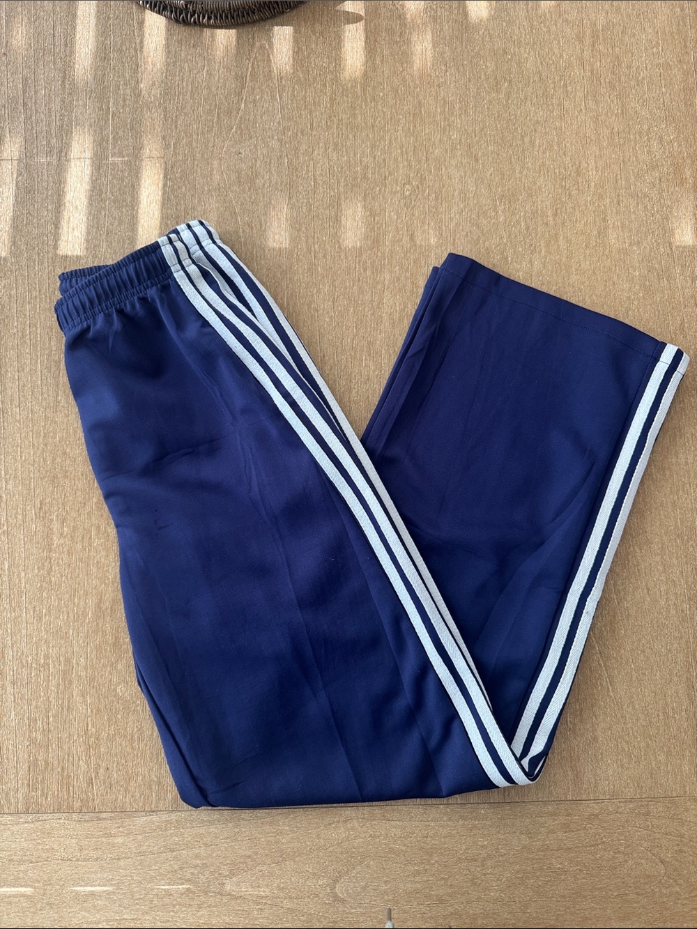 Women’s Navy Track Pants with Side Stripes